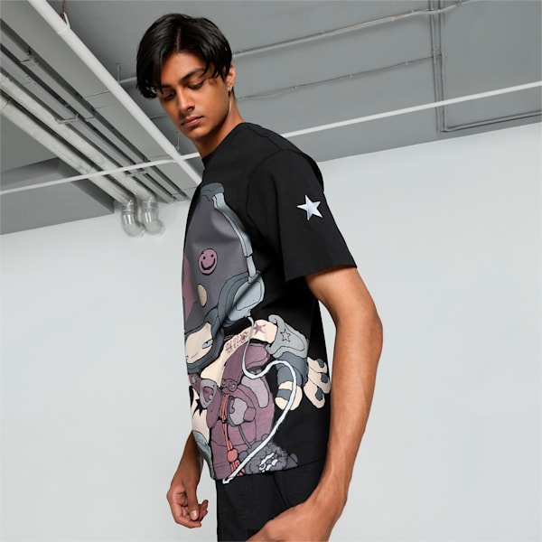 PUMA x YAMEPI Men's Graphic Relaxed Fit Tee, PUMA Black, extralarge-IND