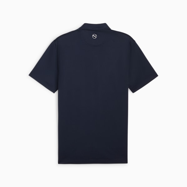 Gingham Solid Men's Golf Pique Polo, Deep Navy, extralarge