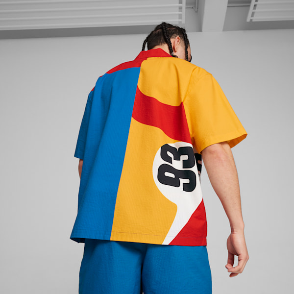 Camisa para hombre BMW M Motorsport Calder, Pop Red-AOP, extralarge
