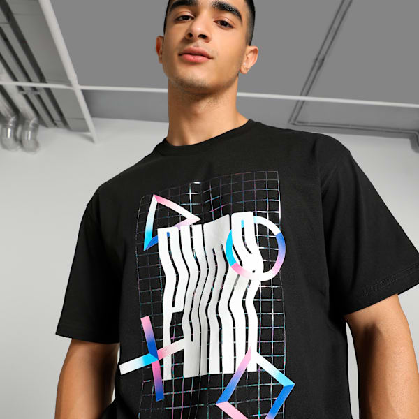 PUMA x PLAYSTATION Men's Holographic Symbol Tee, PUMA Black, extralarge-IND
