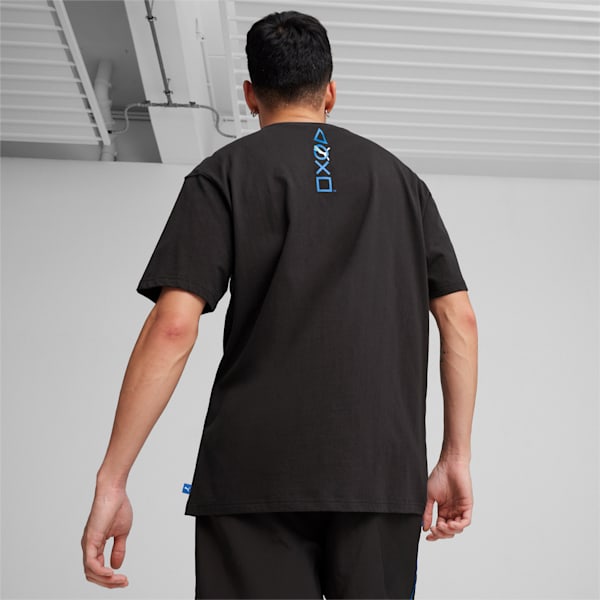 メンズ PUMA x PlayStation エレベーテッド 半袖 Tシャツ, PUMA Black, extralarge-IDN