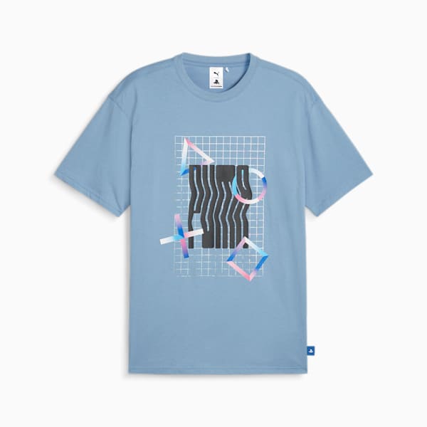 メンズ PUMA x PlayStation エレベーテッド 半袖 Tシャツ, Zen Blue, extralarge-IDN