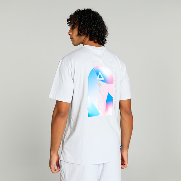 PUMA x PLAYSTATION Men's T-shirt, Silver Mist, extralarge-IND