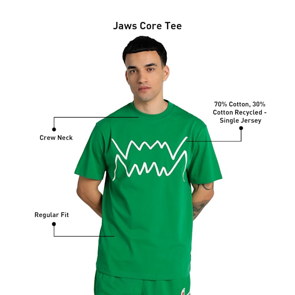 Jaws Core Men's Basketball T-shirt, Archive Green, extralarge-IND
