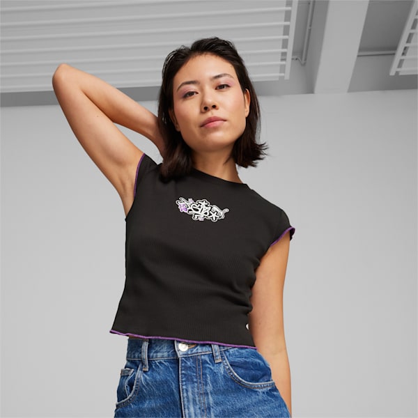 PUMA x X-GIRL Women's Ribbed Slim Fit T-shirt