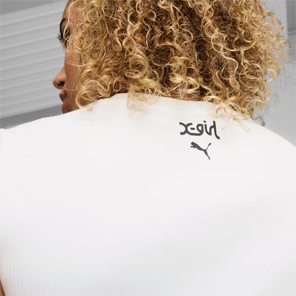 PUMA x X-GIRL Women's Ribbed Slim Fit T-shirt, PUMA White, extralarge-IND