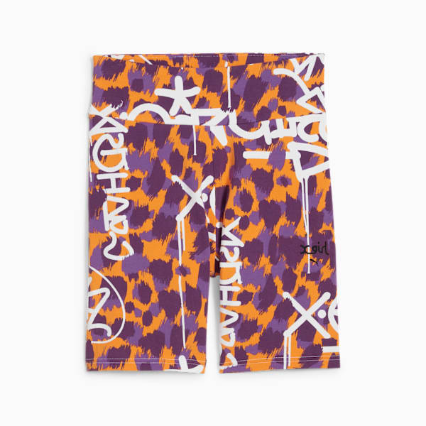 PUMA x X-GIRL Women’s Graffiti Short Tights, Clementine, extralarge-IND