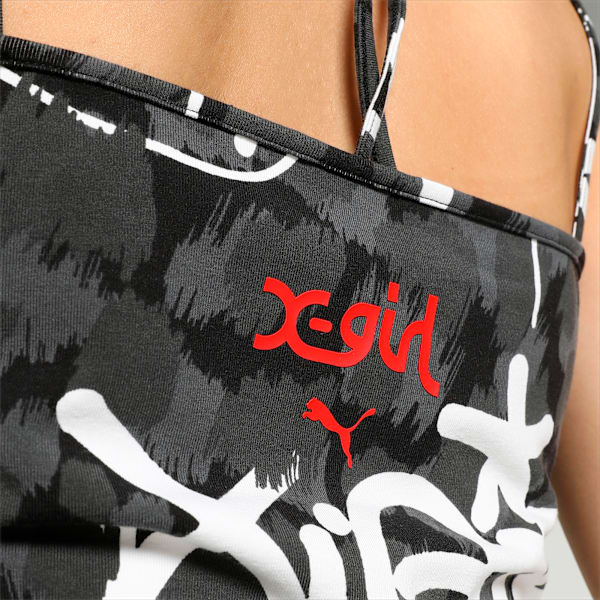 PUMA x X-GIRL Women’s Graffiti Print Crop Top, PUMA Black, extralarge-IND