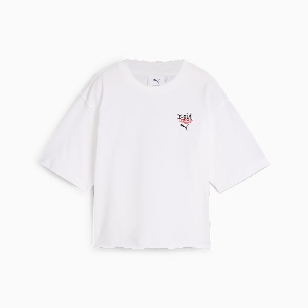 PUMA x X-GIRL Women’s Graffiti Graphic T-shirt, PUMA White, extralarge-IND