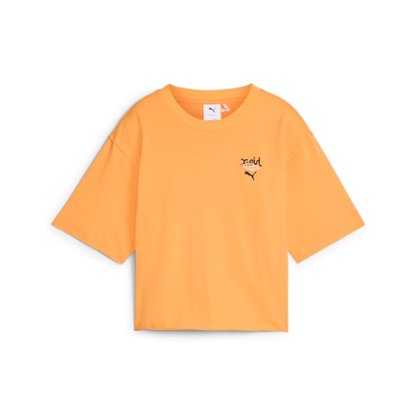 ウィメンズ PUMA x X-girl グラフィック 半袖 Tシャツ, Clementine, extralarge-JPN