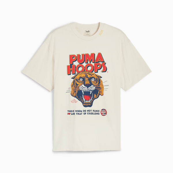 Playera para hombre PUMA HOOPS Showtime, Alpine Snow, extralarge