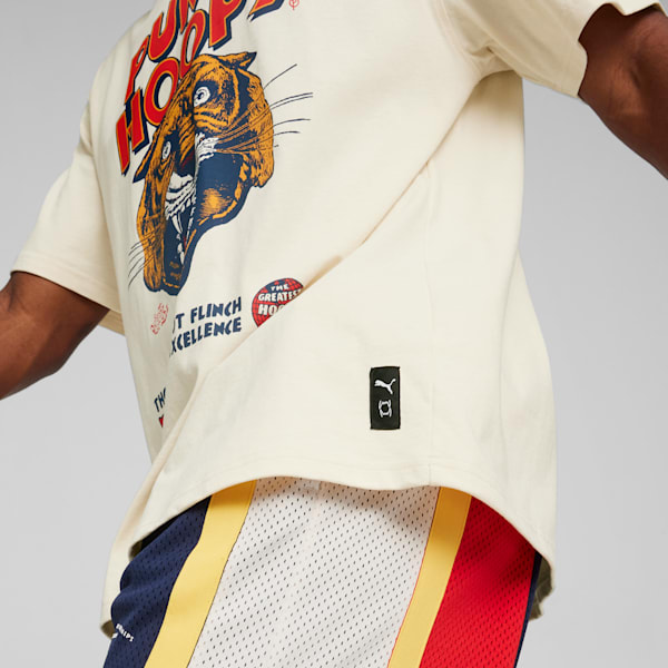 Playera para hombre PUMA HOOPS Showtime, Alpine Snow, extralarge