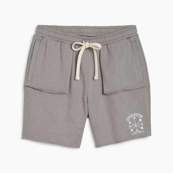 SHOWTIME Men's Basketball Terry Shorts, Stormy Slate, extralarge