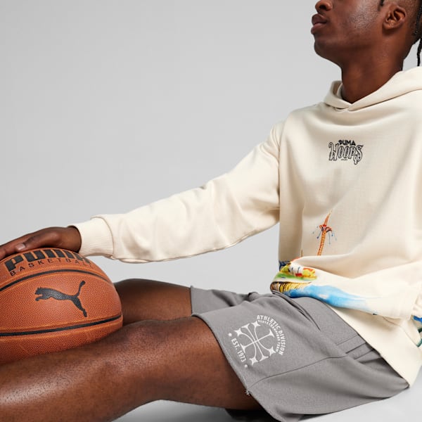 Short de basketball en tissu éponge SHOWTIME PUMA HOOPS, homme, Stormy Slate, extralarge