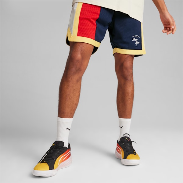 SHOWTIME PUMA HOOPS Men's Basketball Mesh Shorts, Club Navy, extralarge