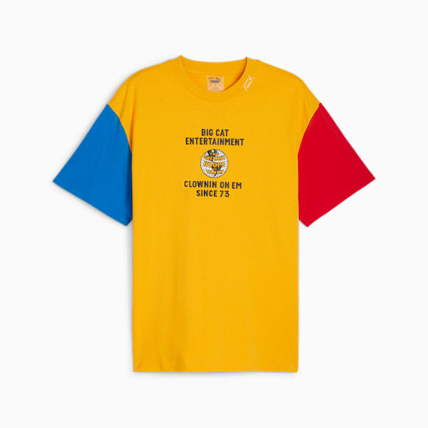 Playera de básquetbol para hombre Clown On Em, Yellow Sizzle-Electric Blue Lemonade-For All Time Red, extralarge