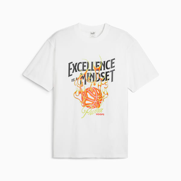 Hoops Excellence Men's Basketball Tee, PUMA White, extralarge-IND