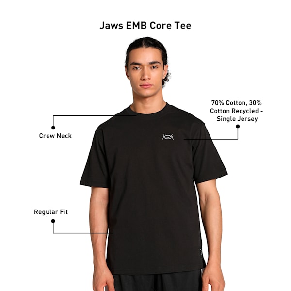 Jaws EMB Core Men's Basketball Tee, PUMA Black, extralarge-IND