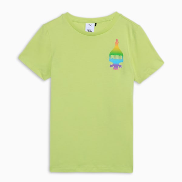 PUMA x TROLLS Kids' T-shirt, Lime Sheen, extralarge-IND