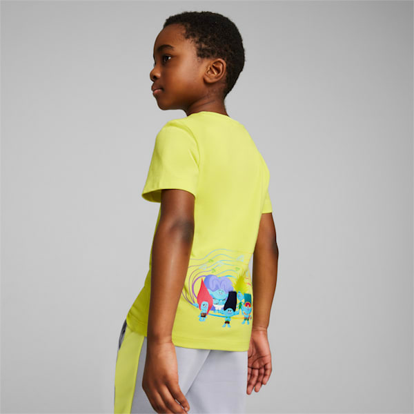 PUMA x TROLLS Kids' T-shirt, Lime Sheen, extralarge-IND