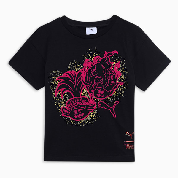 PUMA x TROLLS Kids' Graphic T-shirt, PUMA Black, extralarge-IND