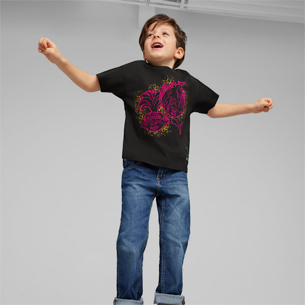 PUMA x TROLLS Kids' Graphic T-shirt, PUMA Black, extralarge-IDN