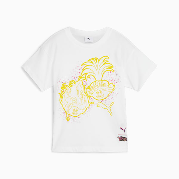 キッズ PUMA x トロールズ グラフィック 半袖 Tシャツ 104-164cm, PUMA White, extralarge-IDN
