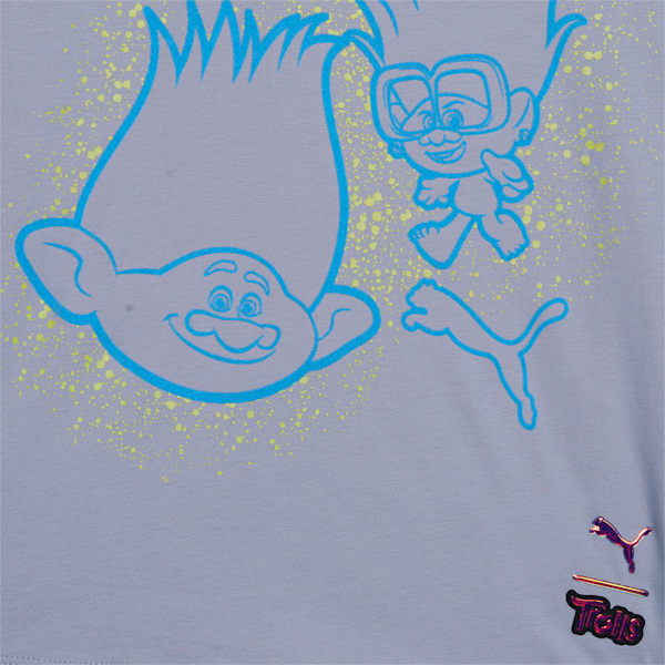PUMA x TROLLS Kids' Graphic T-shirt, Gray Fog, extralarge-IND