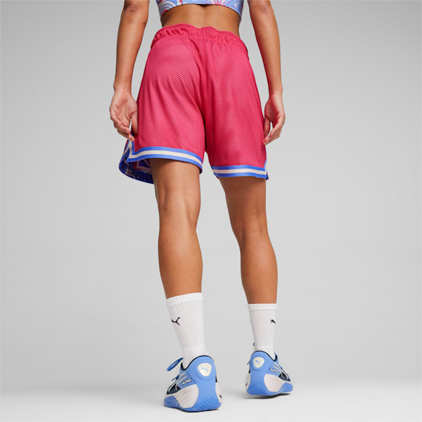 Superstition Mesh Women's Basketball Shorts, Garnet Rose-AOP, extralarge-IND