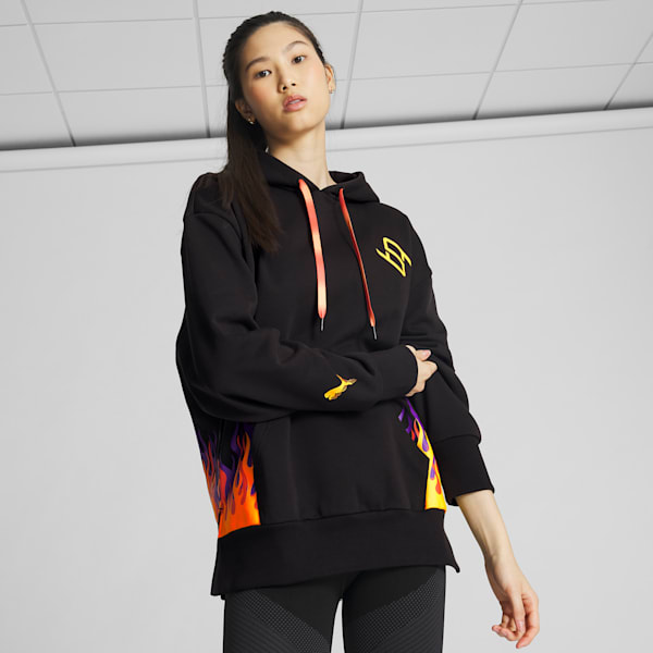 Sudadera de baloncesto STEWIE x FIRE para mujer, PUMA Black, extralarge