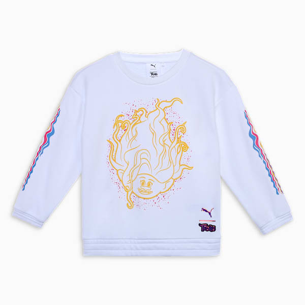 PUMA x TROLLS Kids' Crew Sweatshirt, PUMA White, extralarge-IND