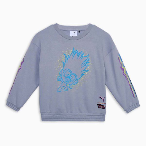 PUMA x TROLLS Kids' Sweatshirt, Gray Fog, extralarge-IND