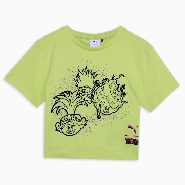 PUMA x TROLLS Kids' Graphic T-shirt, Lime Sheen, extralarge-IND