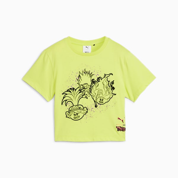 PUMA x TROLLS Little Kids' Graphic Tee, Lime Sheen, extralarge