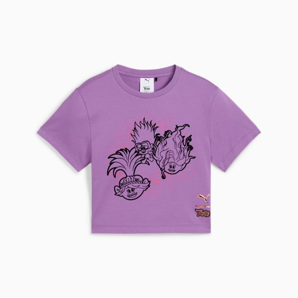 Playera estampada para niñas PUMA x TROLLS, Ultraviolet, extralarge