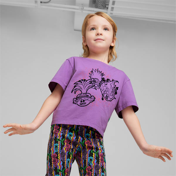 PUMA x TROLLS Little Kids' Graphic Tee, Ultraviolet, extralarge