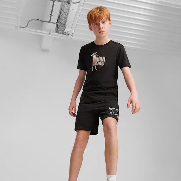 キッズ PUMA x ワンピース 半袖 Tシャツ 128-164cm, PUMA Black, extralarge-JPN