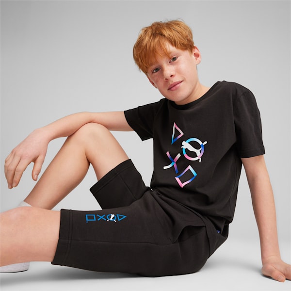 キッズ ボーイズ PUMA x PlayStation グラフィック 半袖 Tシャツ 128-164cm, PUMA Black, extralarge-AUS