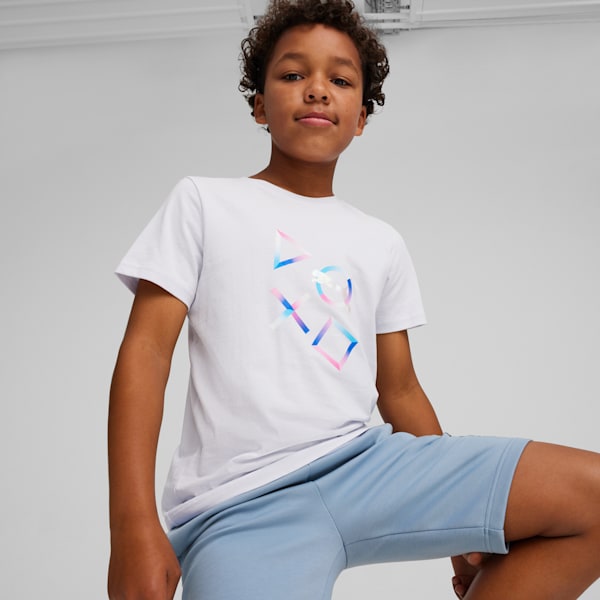 PUMA x PLAYSTATION Youth T-shirt, Silver Mist, extralarge-IND