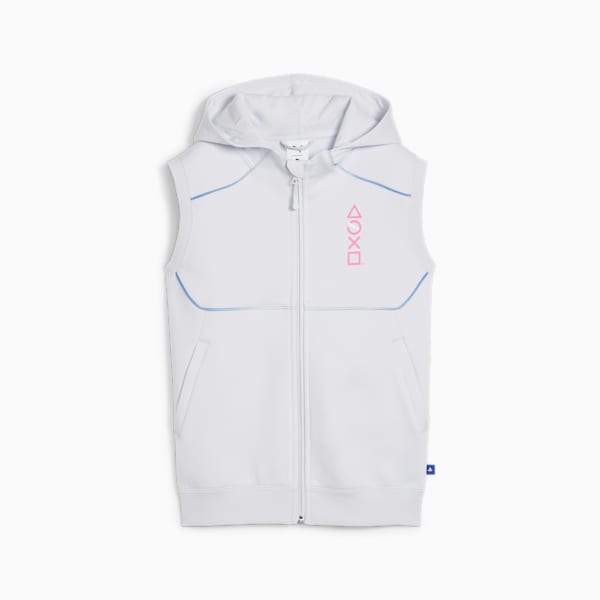 PUMA x PLAYSTATION Youth Sleeveless Hoodie, Silver Mist, extralarge-IDN