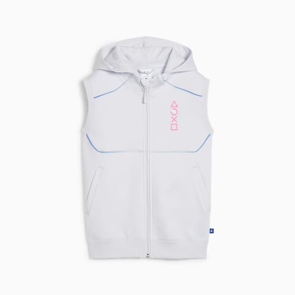 PUMA x PLAYSTATION® Big Kids' Sleeveless Hoodie, Silver Mist, extralarge