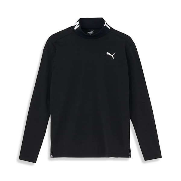 メンズ ゴルフ ストレッチ スローガン ロゴ モックネック シャツ 長袖, PUMA Black, extralarge-JPN