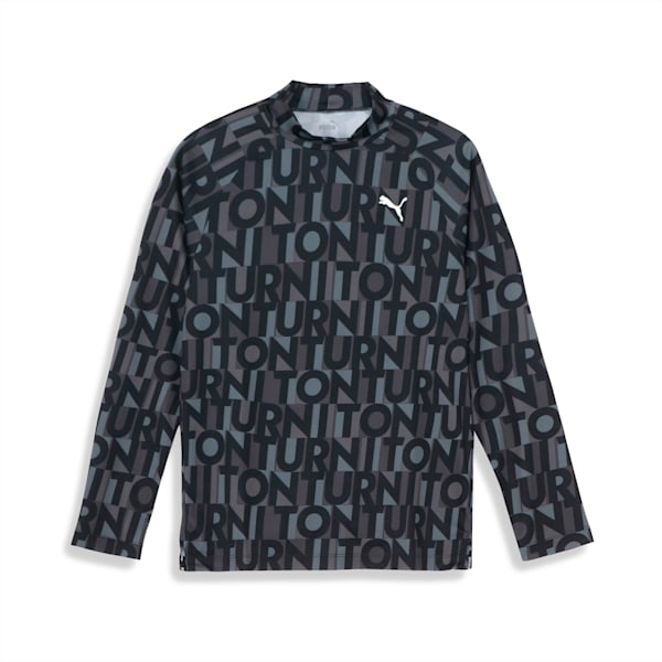 メンズ ゴルフ ストレッチ AOP スローガン モックネック シャツ 長袖, PUMA Black, extralarge-JPN