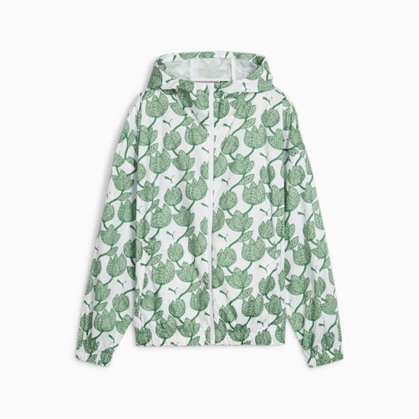 Blossom All-Over Print Women's Windbreaker, Archive Green, extralarge