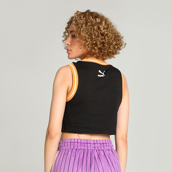 TEAM Women's Graphic Crop Top, PUMA Black, extralarge-IND