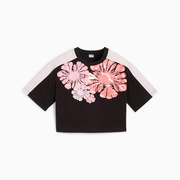 T7 Girls' Graphic Tee, PUMA Black, extralarge