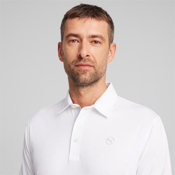 Pure Solid Men's Golf Polo, White Glow, extralarge