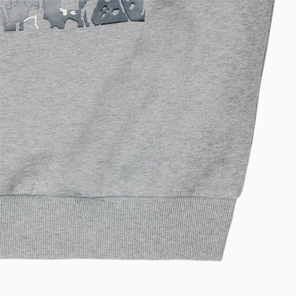 ユニセックス PUMA x BFGU Graphic Project グラフィック クルースウェット, Medium Gray Heather, extralarge-JPN