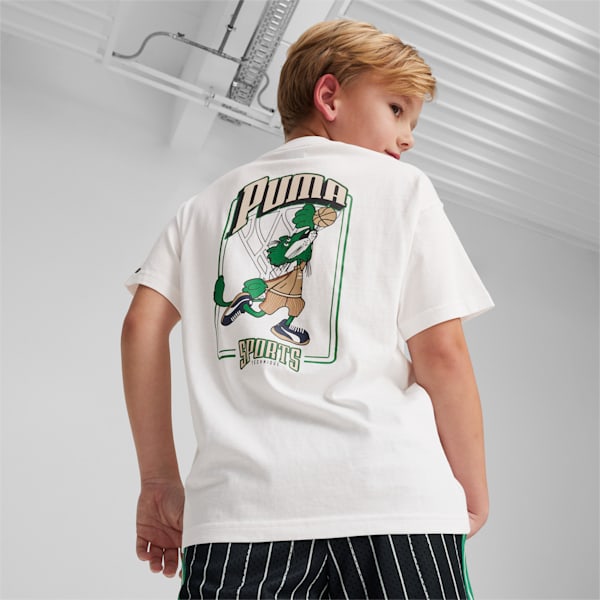 キッズ ボーイズ プーマ チーム フォー ザ ファンベース グラフィック Tシャツ 104-164cm, PUMA White, extralarge-AUS
