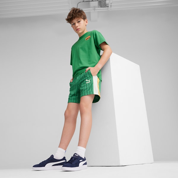 For the Fanbase Big Kids' Basketball Shorts, Archive Green, extralarge